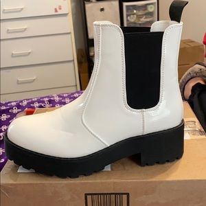 White ankle boots